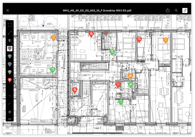 Planmodul der myTGA App